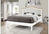 4ft6 Double The Curve White & Oak finish wood bed frame Curved headboard head end low foot end board 2